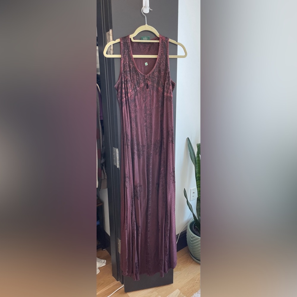 Braja beautiful hand embroidered dress in burgundy